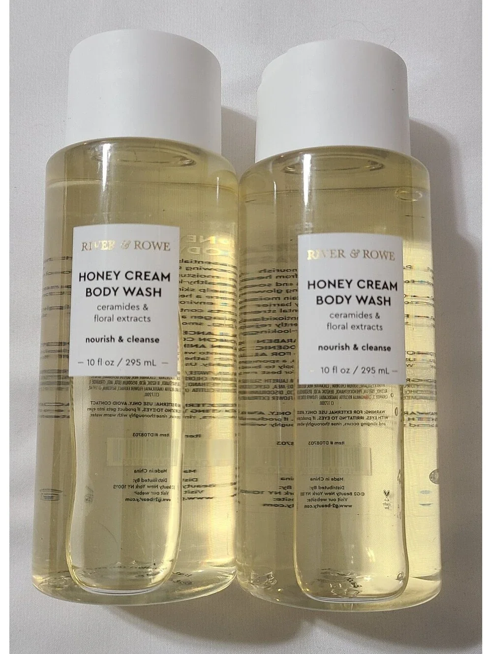 2pk River & Rowe Honey Cream Body Wash Ceramides Floral Extract Nourish 10oz NEW